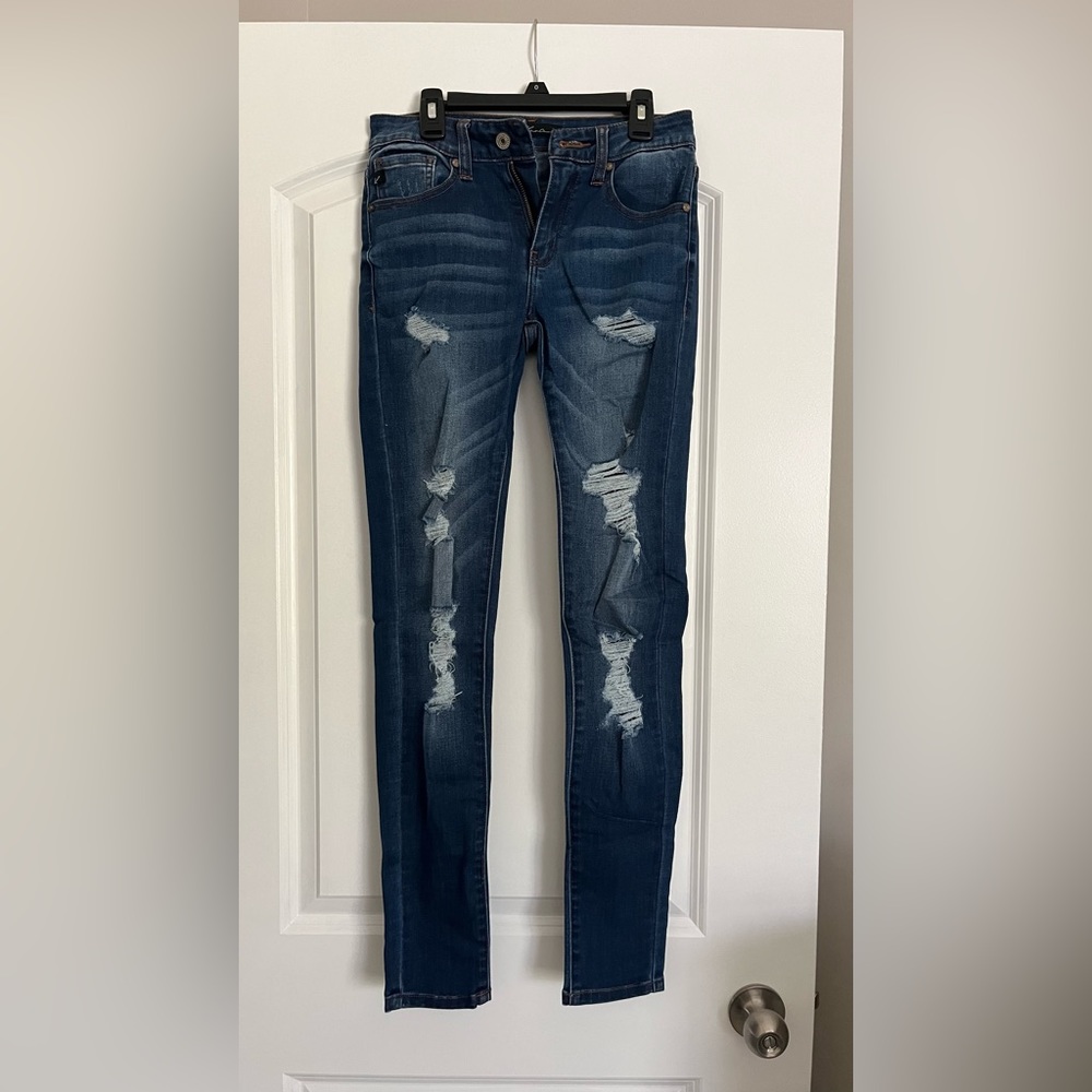 KanCan Blue Distressed Skinny Jeans